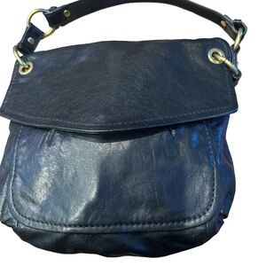 Fossil Lamb Hide Vintage black leather handbag purse Vintage